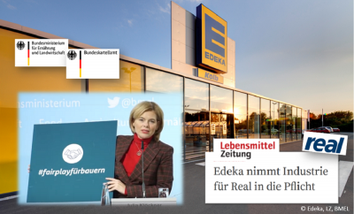 EDEKA will Lieferanten für real-Übernahme zahlen lassen.  © EDEKA, LZ, BMEL
