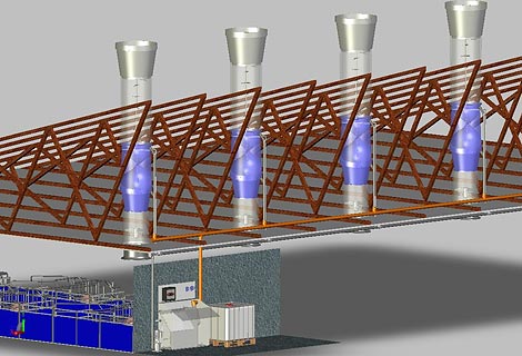 Der Abluftwäscher HelixX arbeitet dezentral und kann daher in bestehende Abluftsysteme integriert werden.