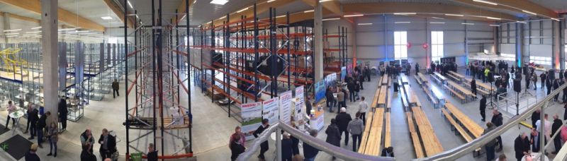 Panorama über die Hausmesse im neuen Lager und Logistikzentrum der GFS in Ladbergen