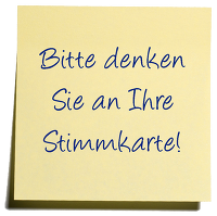 Stimmkarte nicht vergessen!