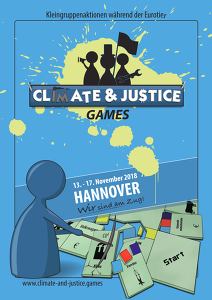 Mit diesem Plakat wirbt die Tierrechtsorganisation für die Climate & Justice Games (Bildquelle: www.climate-and-justice.games/)