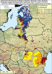 Ausbreitung der ASP in Osteuropa (Quelle: FLI)