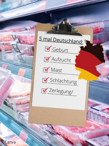 Das Konzept für den Transformationsprozess der Tierhaltung  kann am Ende nur aufgehen, wenn die Herkunft Deutschland – also '5xD' beim Fleisch, das in Deutschland verkauft wird, klare Vorfahrt bekommt und eben nicht von günstigen Importprodukten überholt wird (Bild ©Canva)