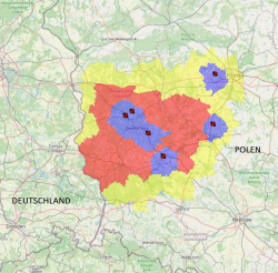 Erneut sind ASP-Fälle bei Hausschweinen in Polen aufgetreten, auch in der Nähe der deutsch-polnischen Grenze. (Quelle: https://bip.wetgiw.gov.pl/asf/mapa/)