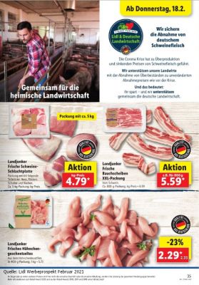 Lidl-Aktion mit Schweinefleisch ab 18.02.2021