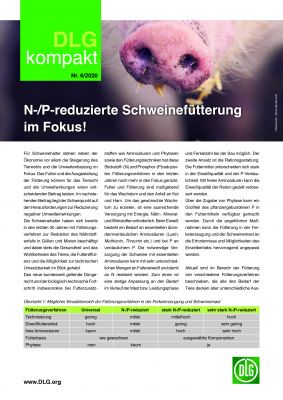 DLG-Kompakt 6/2020 „N-/P-reduzierte Schweinefütterung im Fokus!“