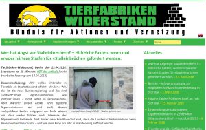 Internetseite von Tierfabriken Widerstand: Hier geht es zur "Aufarbeitung" der Tierrechtler