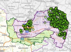 Aktuelle Restriktionszonen in Sachsen © SMS