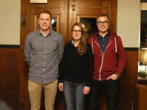 Die Neuen im Sprecher- und Beraterteam der JISN: Jonas Osterkamp, Anneke Schumacher und Bane Eggers (v.l.).