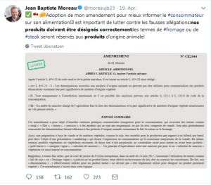 Der Tweet des französischen Abgeordneten Jean Baptiste Moreau (Screenshot Twitter)