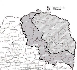 Restriktionszonen im Landkreis Görlitz in Sachsen, Stand 11.03.21 (Quelle: https://www.lds.sachsen.de)