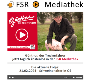 In der aktuellen Folge bringt Günther, der Treckerfahrer, die Situation der Schweinehalter auf den Punkt. ©Screenshot FSR.de