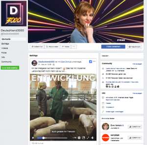 Deutschland 3000 - Screenshot der Facebook-Seite auf der das Video zu finden ist.