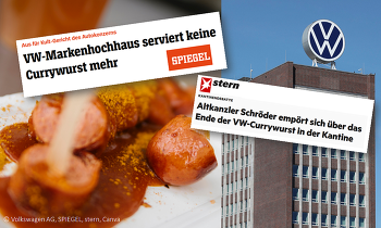 Schlagzeilen in der Debatte über die Currywurst