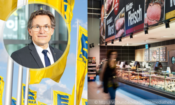 EDEKA-Chef Markus Mosa wirft der Landwirtschaft vor, sie setze nur auf billiges Fleisch und Export. Bilder: https://verbund.edeka/presse/mediathek/