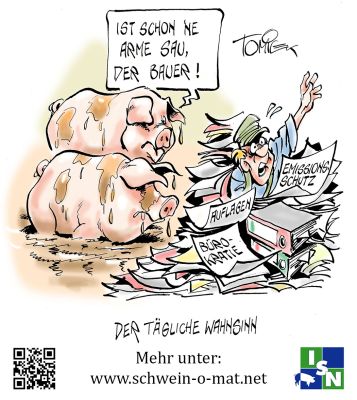 Karikatur als Anzeige in verschiedenen Tageszeitungen