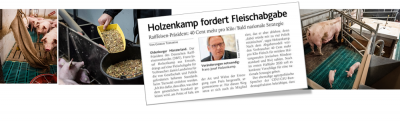 Der Präsident der Deutschen Raiffeisenverbandes Franz-Josef Holzenkamp spricht sich für die Finanzierung von mehr Tierwohl durch eine Fleischsteuer aus und tritt damit eine erneute Diskussion los.