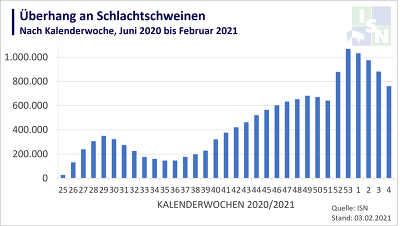 Entwicklung beim Abbau des Schweinestaus  ©ISN