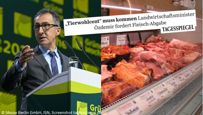 Bei der Eröffnung der Grünen Woche in Berlin warb Bundeslandwirtschaftsminister Cem Özdemir für den "Tierwohl-Cent".