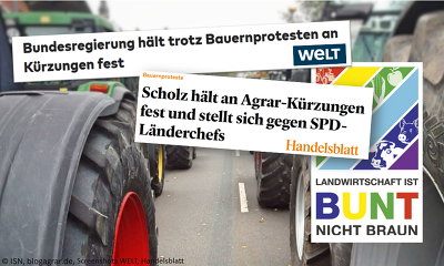 Trotz der landesweiten Proteste der Bauern, hält die Bundesregierung an ihrem Kurs fest.