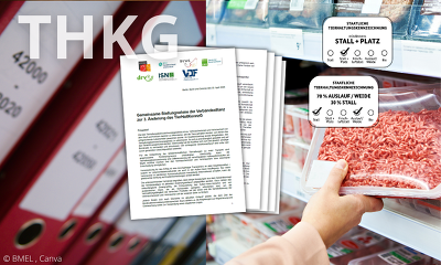 Gemeinsam mit sechs weiteren Organisationen hat die ISN eine Stellungnahme zur Änderung des Tierhaltungskennzeichnungsgesetz abgegeben ©ISN, BMLEH, Canva