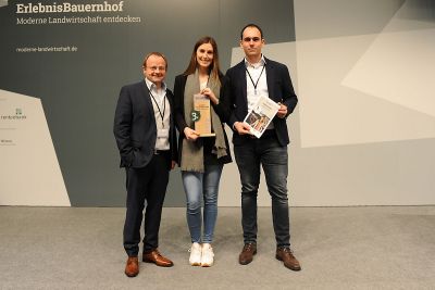 Platz 3: (v.L.) Andreas Böske (Big Dutchman), Renè Wengelewski, Rebecca Meyer