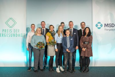 Die drei Gewinner des Preis der Tiergesundheit in der Kategorie „Innovationen in der Schweinemast“. ©MSD Tiergesundheit