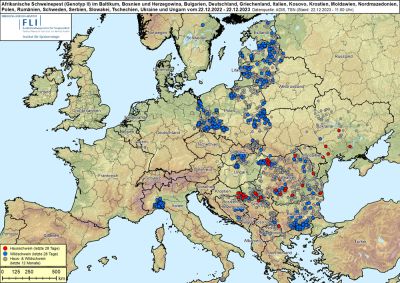 ASP in Europa: Stand 22.12.2023 (© FLI)