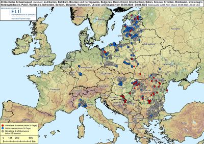 ASP in Europa, Stand 20.08.2025 © FLI