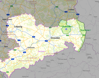 Die Sperrzone II wird vollständig aufgehoben - der Schutzkorridor an der polnischen Grenze bleibt zur weiteren Überwachung bestehen (© https://www.tiergesundheit.sachsen.de)