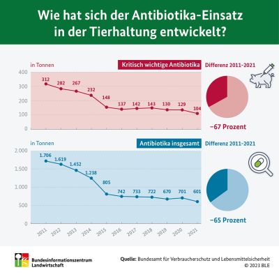 Entwicklung des Antibiotika-Einsatzes in der Tierhaltung ©BLE