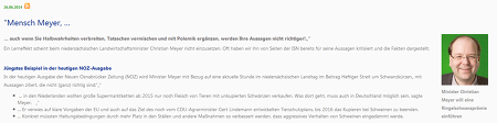 Noch vor nicht allzu langer Zeit gab es heftige Auseinandersetzungen zwischen der ISN und Minister Meyer um das Thema Ringelschwanz.