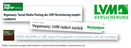 Ein Post der LVM zum Veganuary sorgte für reichlich Kritik von Seiten der Landwirtschaft.