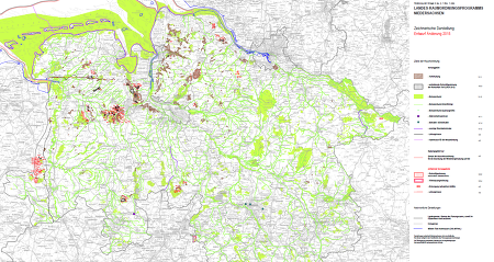 Aktualisierte geografische Darstellung des Landes-Raumordnungsprogramm Niedersachsen 2015