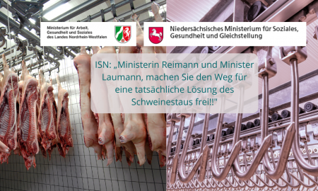 Forderung der ISN: "Ministerin Reimann und Minister Laumann, machen Sie den Weg für eine tatsächliche Lösung des Schweinestaus frei!"