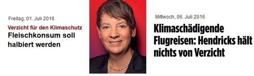 Bundesumweltministerin Barbara Hendricks auf "Irrflug"